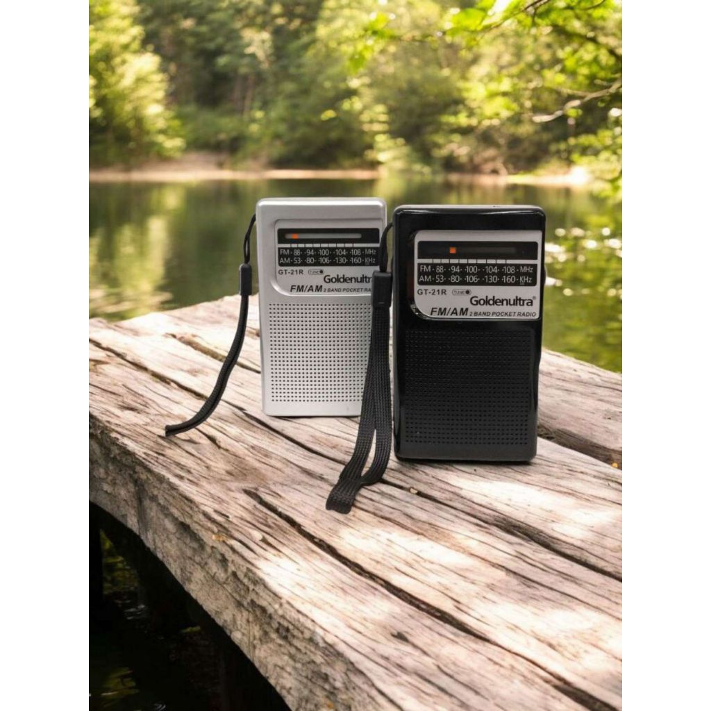 Rádio Portátil De Bolso AM FM A Bateria Recarregavel e Pilha Entrada Fone de Ouvido GT-21R