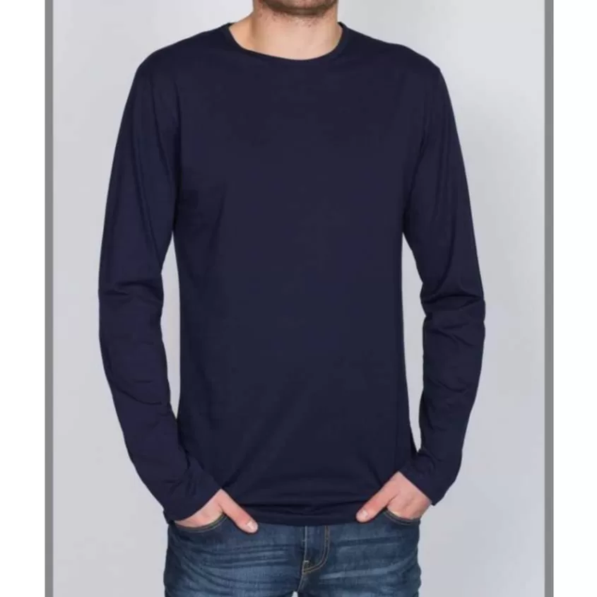 Kit 2 Camiseta Masculina Manga Longa com punho Lisa 100% Algodão Trabalho Frio