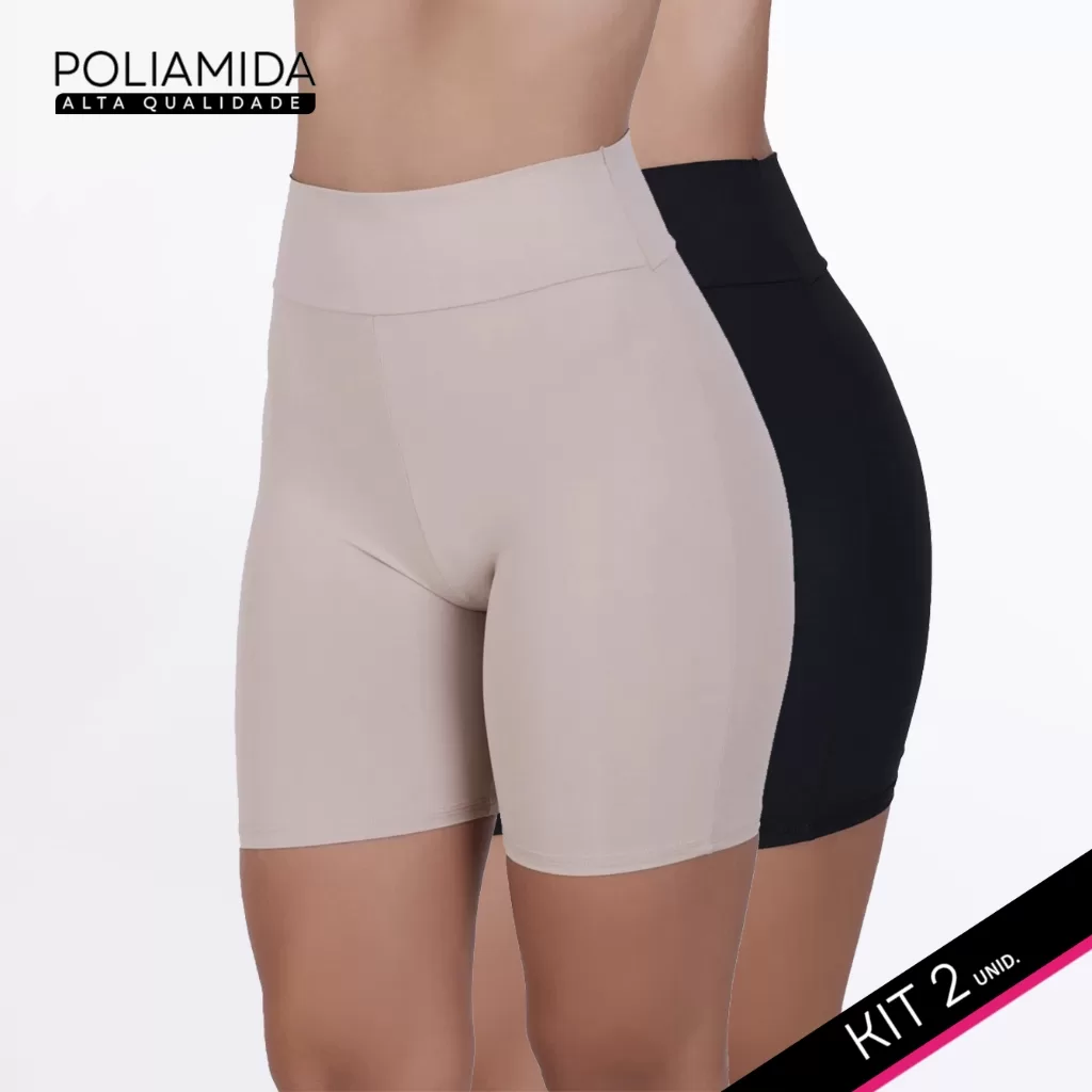 Kit 2 Short Anágua Segunda Pele Conforto Pala Dupla Lingerie Poliamida Usar Por Baixo Vestido