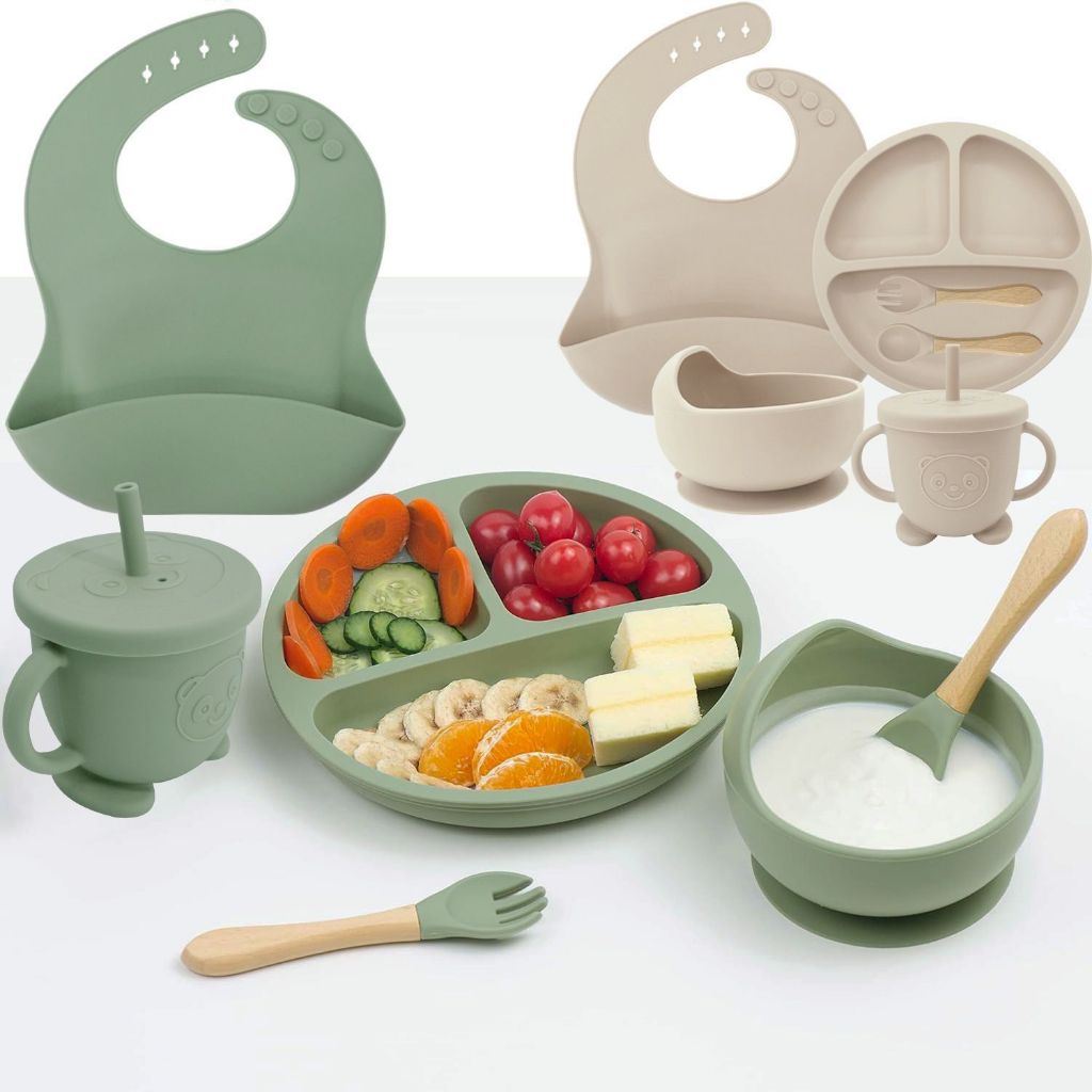 kit 6/8 peças de Silicone para alimentação de bebês