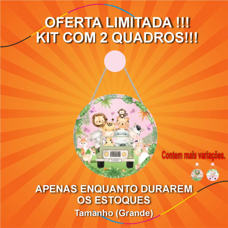 Quadro decorativo infantil safari menina. decoraç
