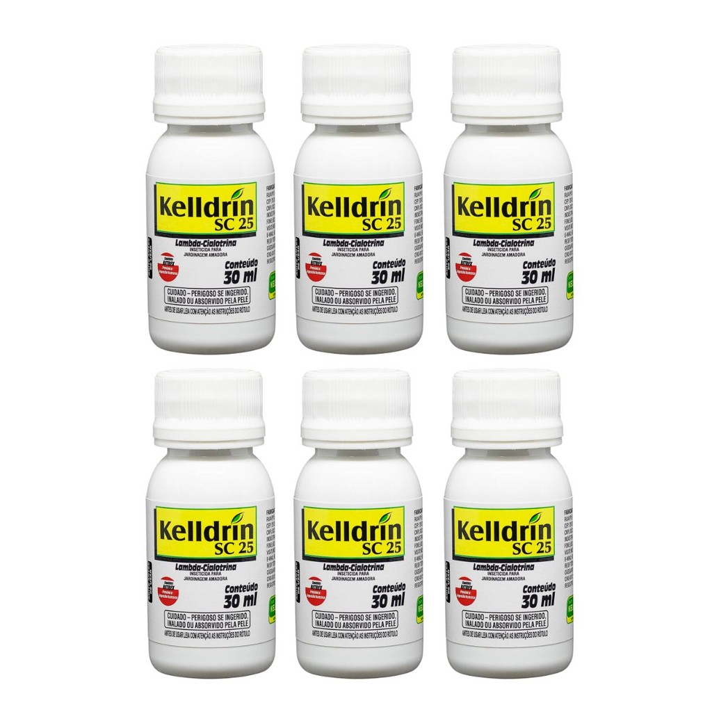 Kit 6 Kelldrin SC 25 Mata Baratas, Aranhas, Escorpiões 30ml