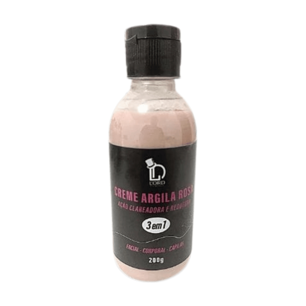 Creme Clareador de Manchas Argila Rosa 3 em 1 – Rosto, Corpo e Cabelo – 200g – Lord Cosméticos