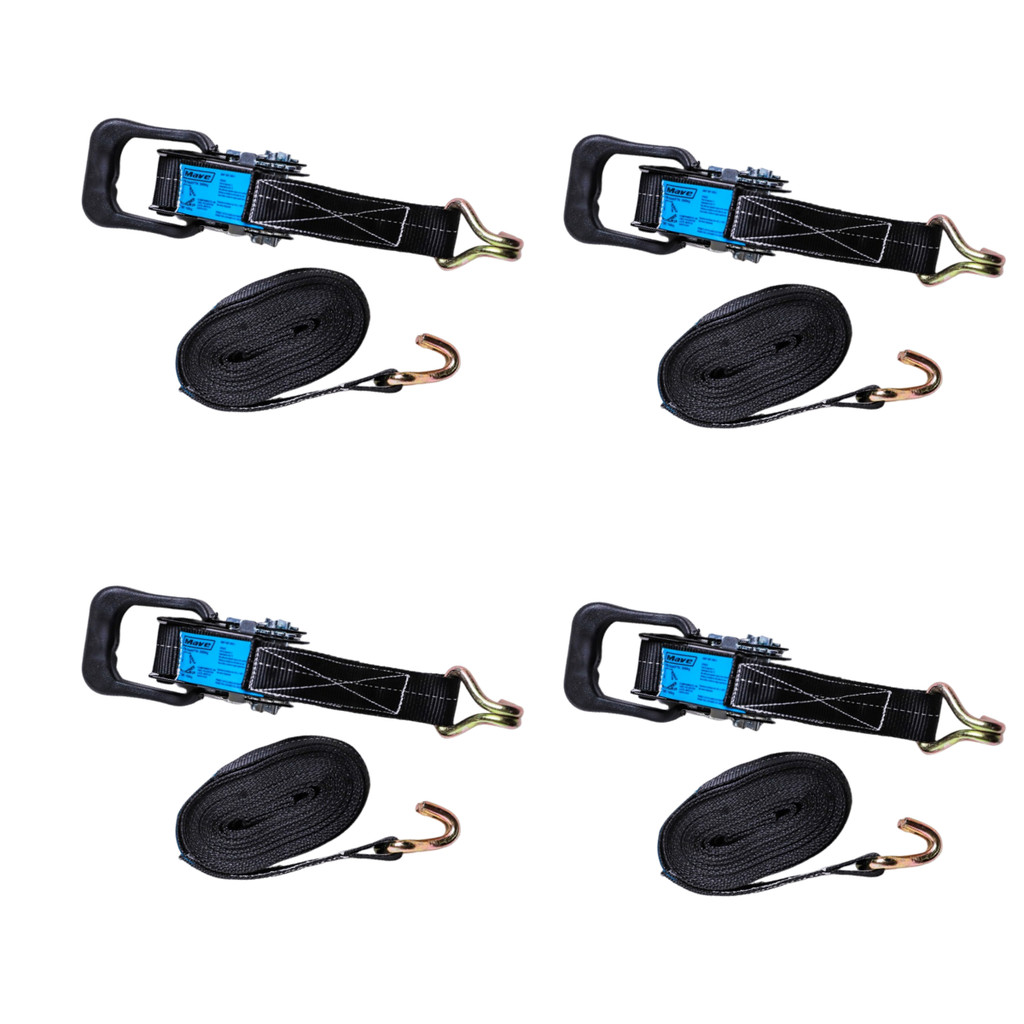 4 Conjunto Cinta Catraca Amarração de Cargas 6M 35MM 1500KG