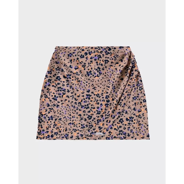 Saia Curta Feminina Estampada Com Pregas Laterais 