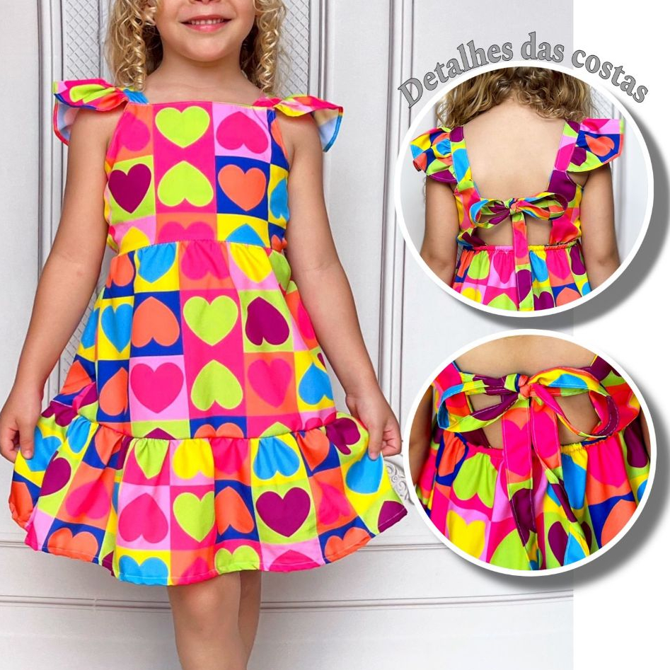 Vestido Infantil Menina Princesa Luxo Estampa Lançamento