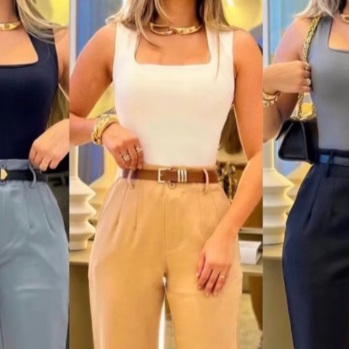 QUADRADO Body Bori Feminino Suplex Forrado Decote 