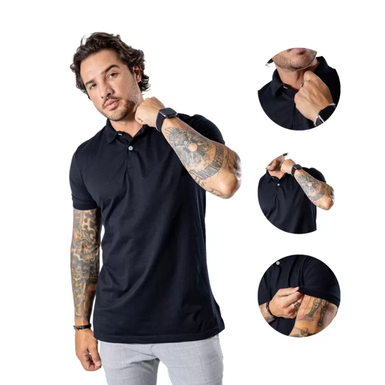 Camisa Polo Para Homens Piquet Premium Leve e Suav
