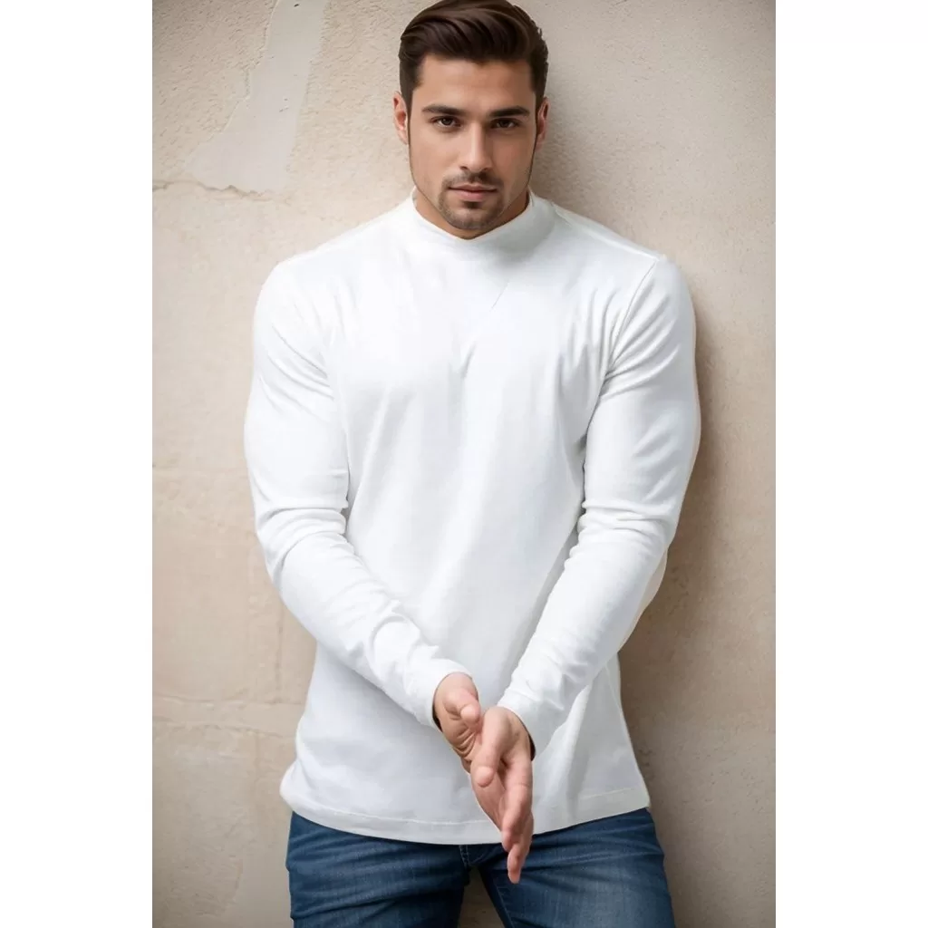 Camisa manga longa blusa masculina cacharrel de gola confortavel dia a dia para eventos work