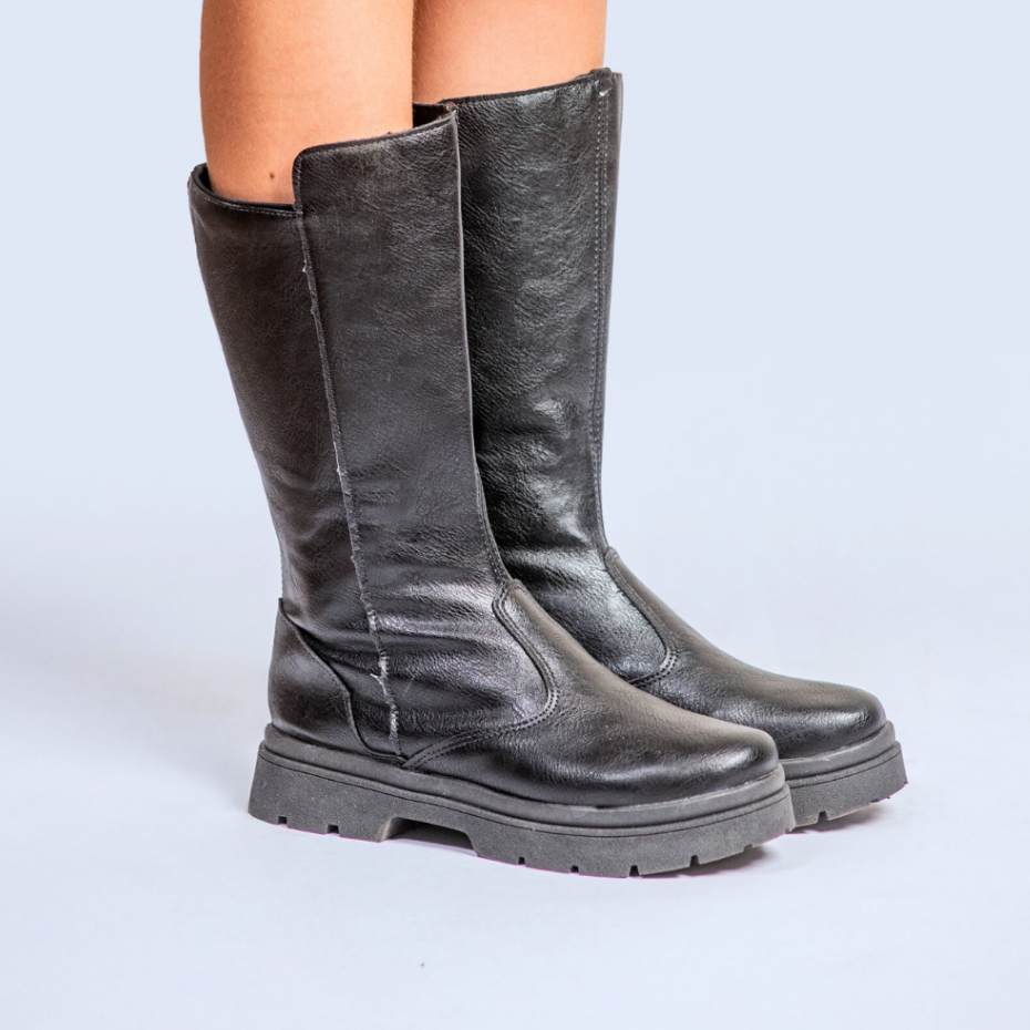 Bota Infantil Menina Montaria Boiadeira Cano Alto Preto Confortável Original Fashion Moda