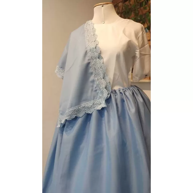 Conjunto azul saia + pano da cabeça GJ136