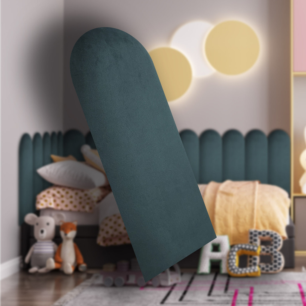 Cabeceira Nuvem Estofada Suede Para Cama Box Green-Mars – Módulo 20×40