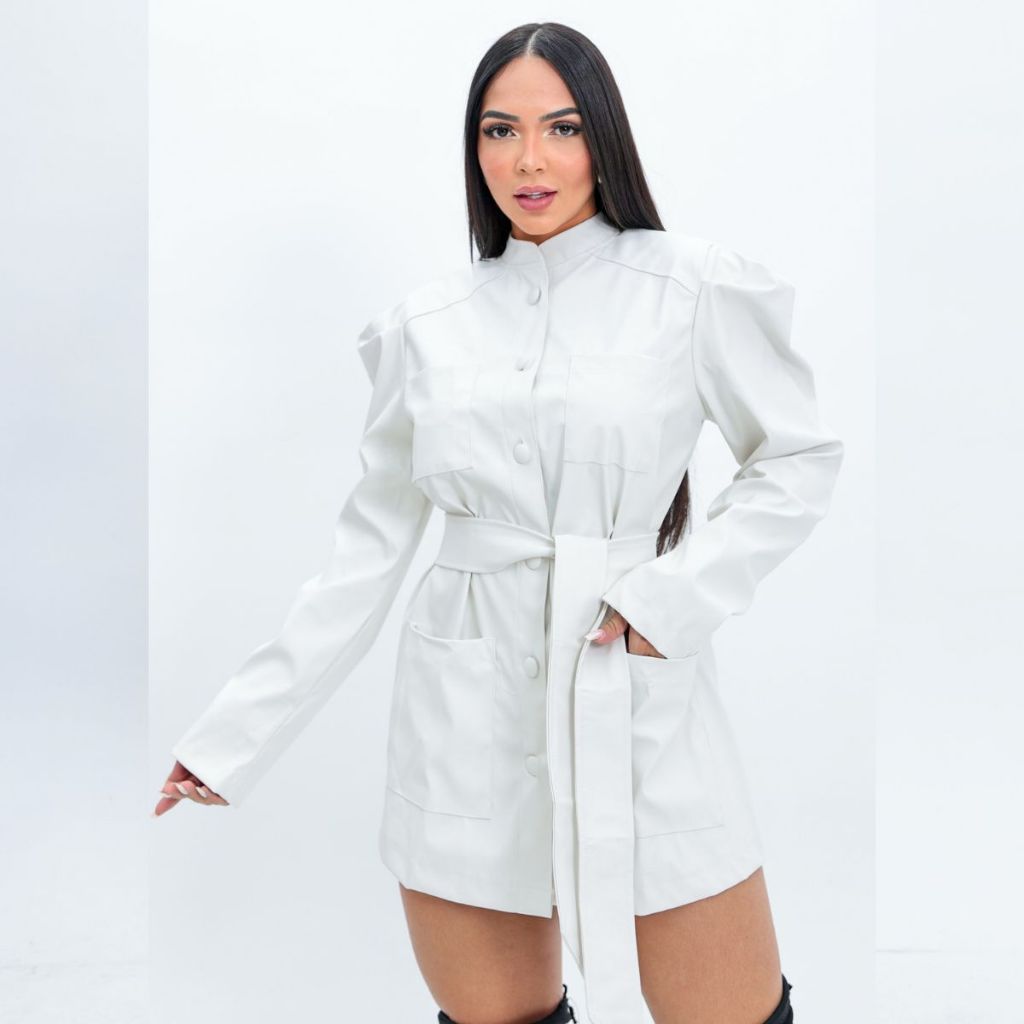 Parka Feminina Sobretudo Feminino Couro Casaco Inverno