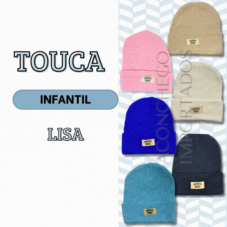Touca Infantil Bebê Lisa Meninas e Meninos Invern