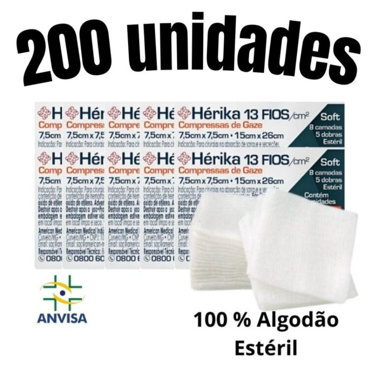 Kit 200un Compressa Gaze Estéril Hidrófila Cirú