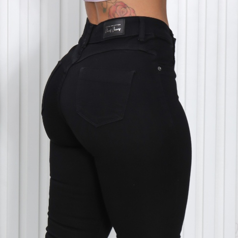 Calça Jeans Preta não Desbota Feminina Skinny C