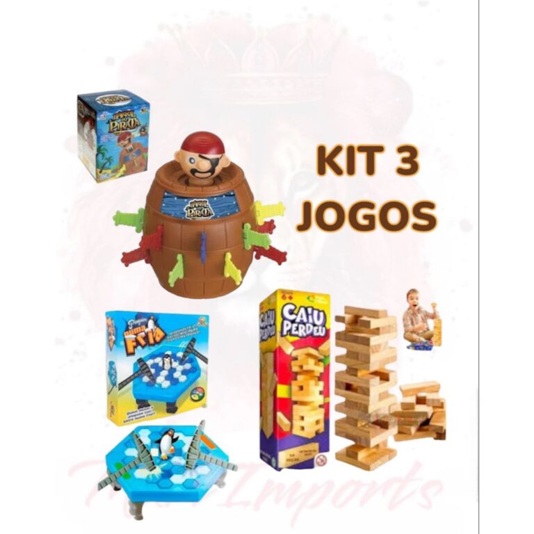 Kit 3 Jogos Caiu Perdeu Pula Barril e Quebra Gelo 