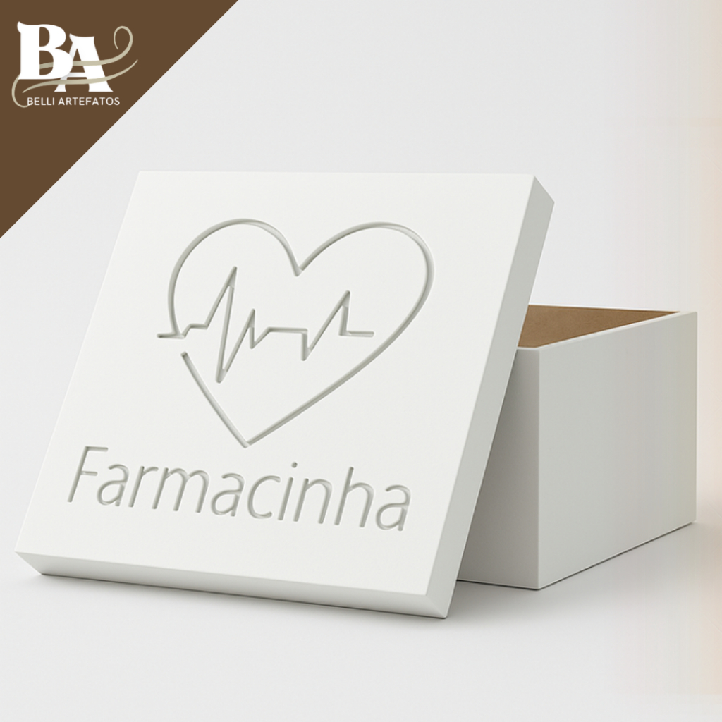 Farmacinha Caixa de Remedio Organizadora Mdf