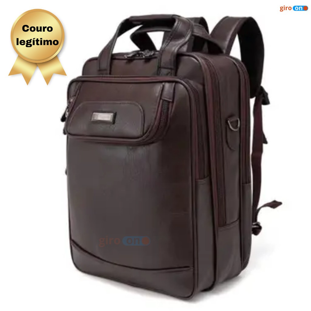 Mochila Pasta Executiva Bolsa Masculina Feminina Couro Sintético Notebook Impermeável Social