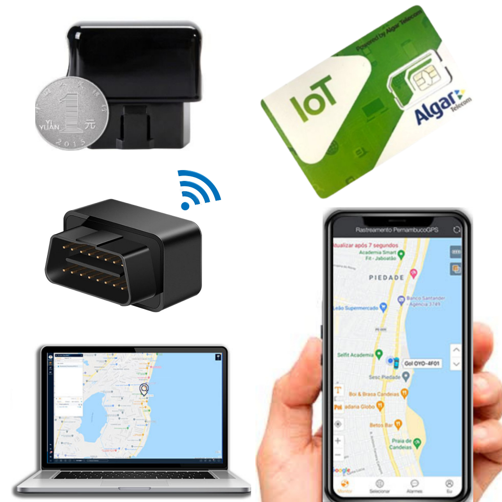 Rastreador Veicular Para Carro Com Aplicativo e Chip M2m Em Tempo Real