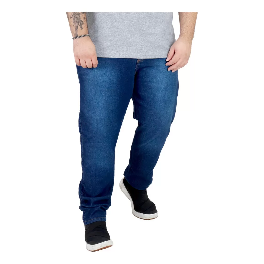 Calça Jeans Masculina Plus Size Slim Calça Masculina Grande