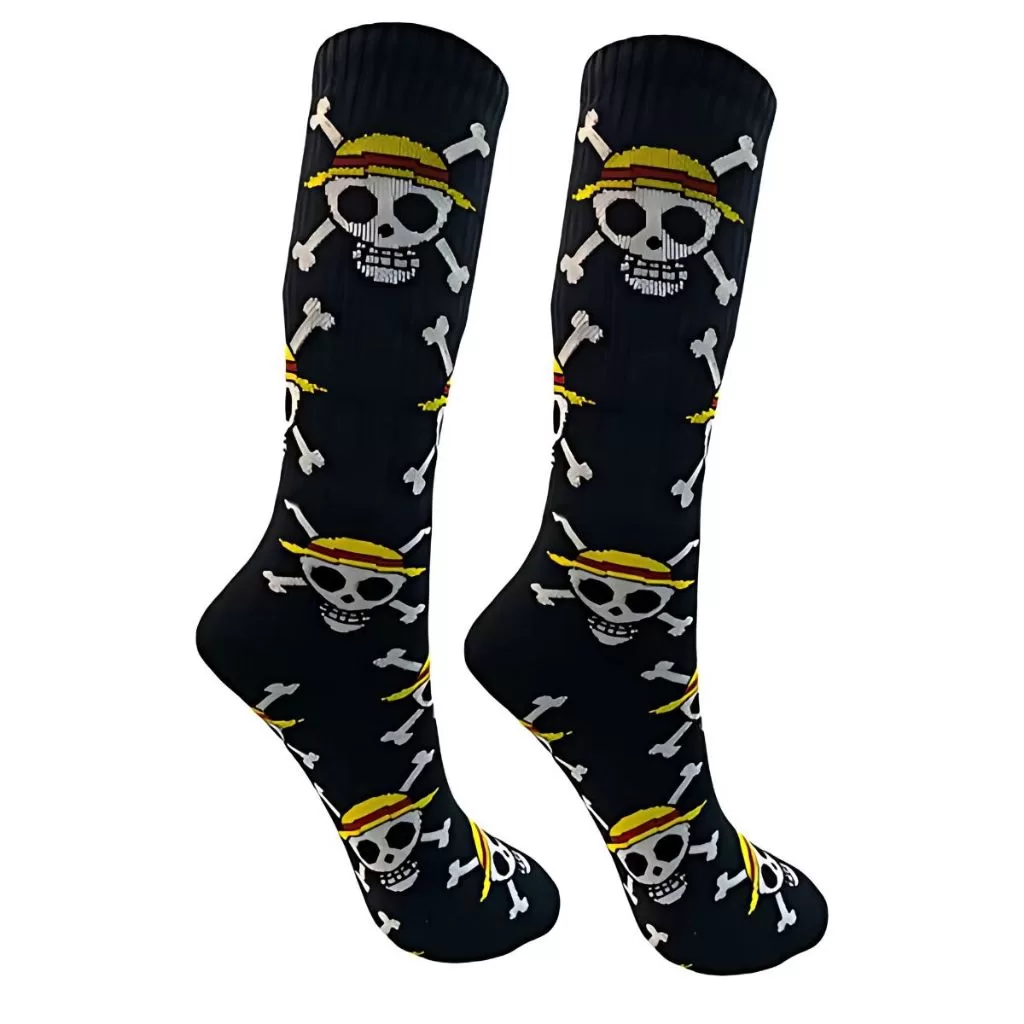 Meia Cano Alto One Piece Algodão Geek Academia Skate