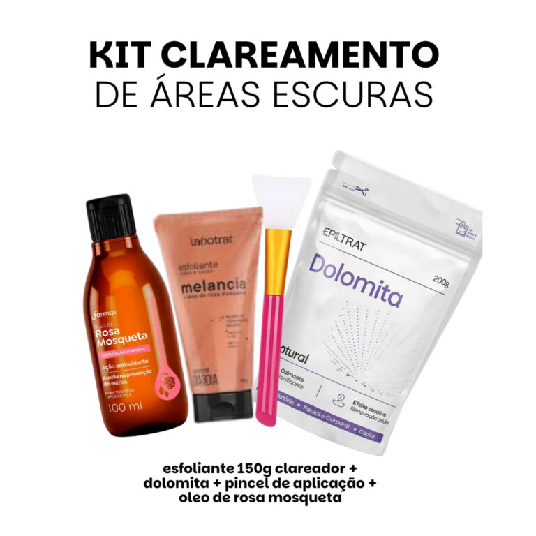 Kit dolomita + oleo rosa mosqueta farmax + pincel 