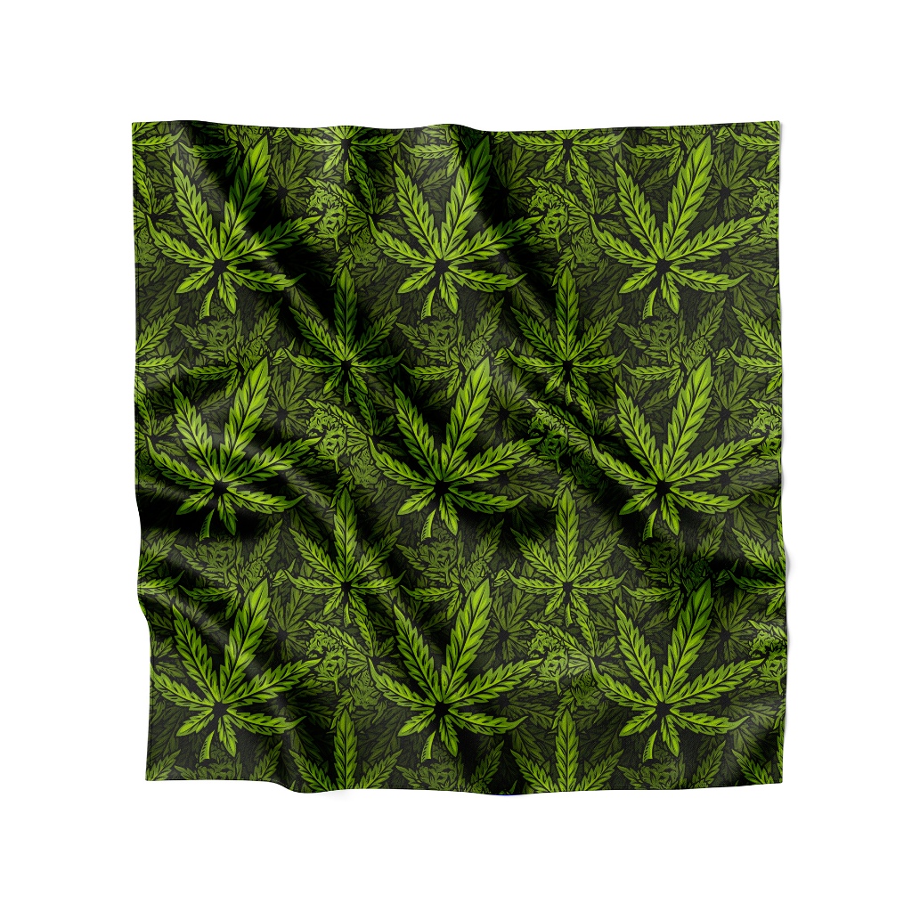 Lenço de Cetim 90x90cm Várias Amarrações Tendência Fashion Estampas de Ervas Abstratas