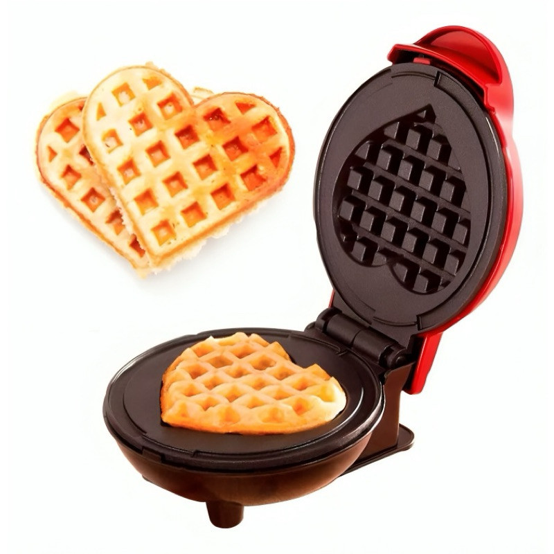 Máquina Waffle Preta Elétrica Antiaderente Grill Multiuso Portátil  110V e 220V
