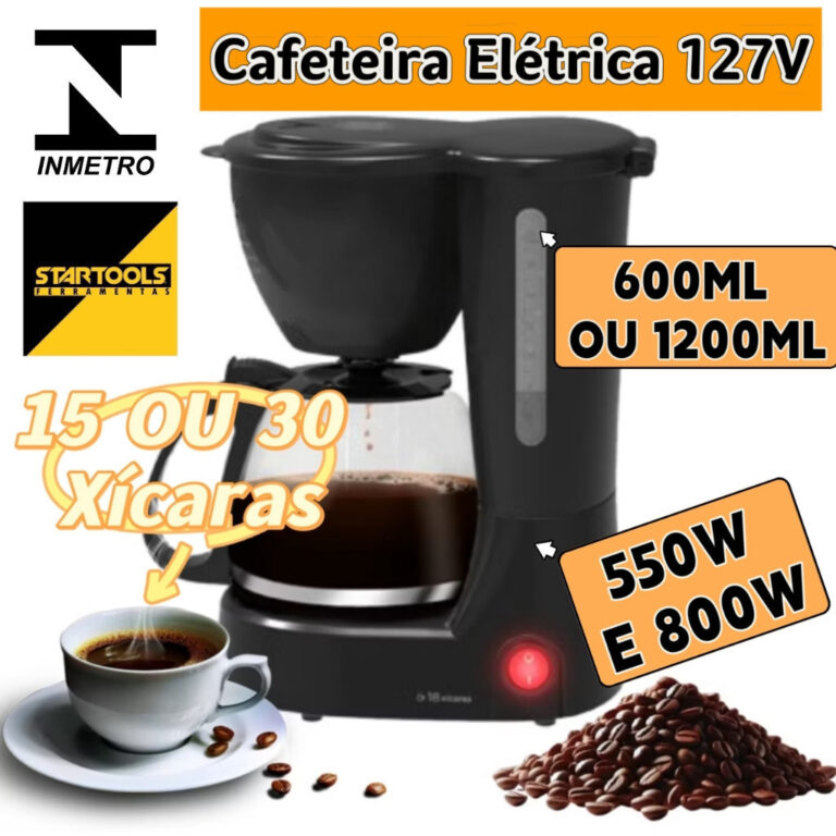 Cafeteira Eletrica 127V Preta 15 Ou 30 Xícaras Ca