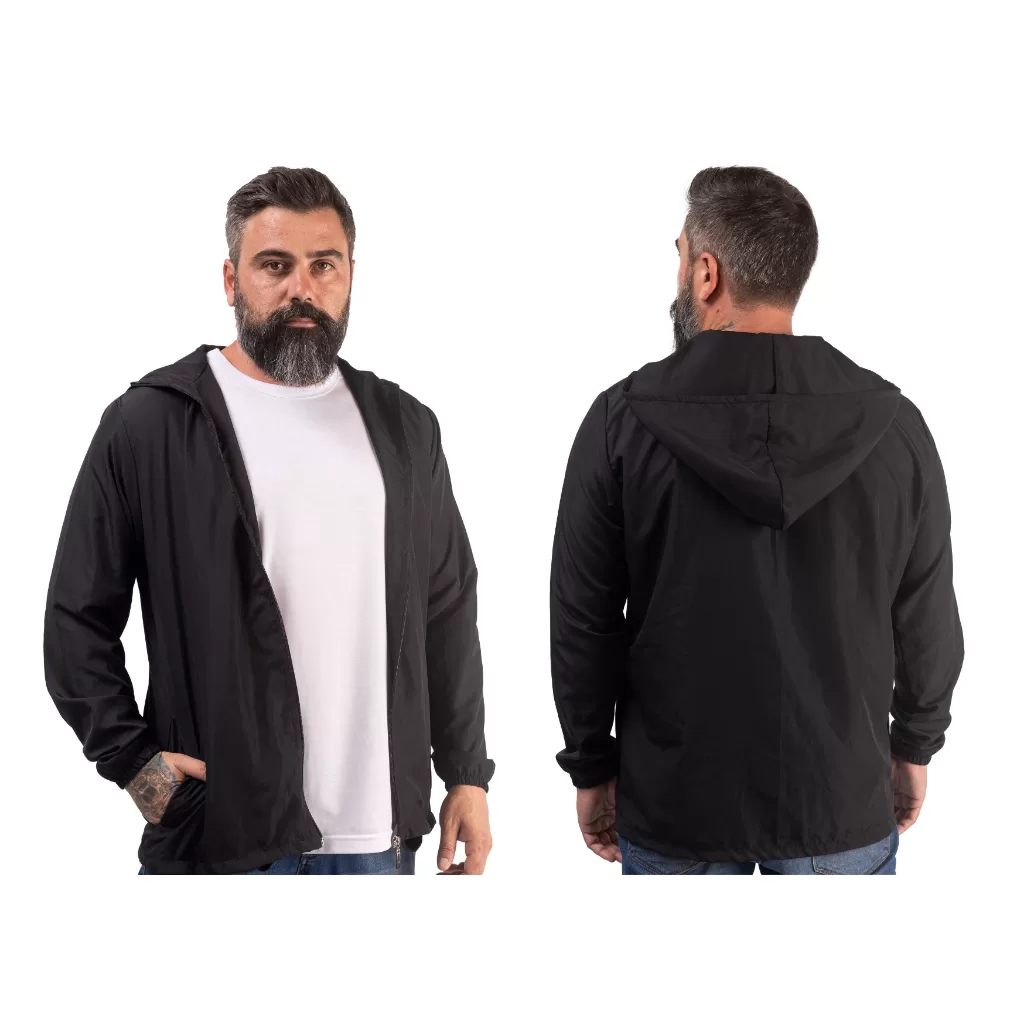 Corta vento Casaco Blusa de Frio Masculina Feminina Manga Longa Capuz