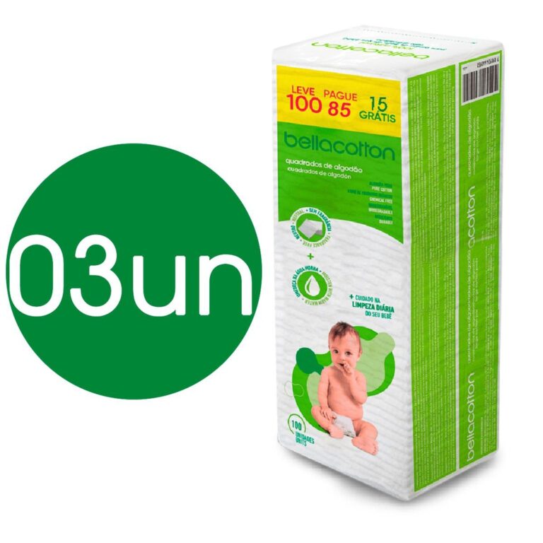Algodao Quadrado Bellacotton Bebe Kit com 03 und