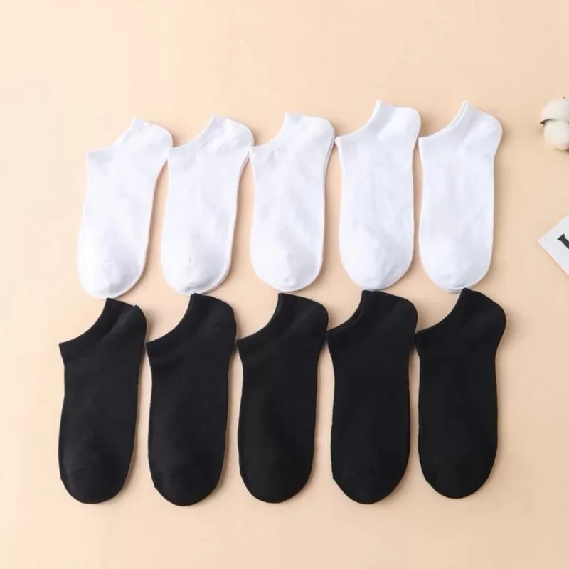 Kit 12 Pares de Meia Soquete Branca e/ou Preta Soquete Lisa Adulto Masculino e feminino