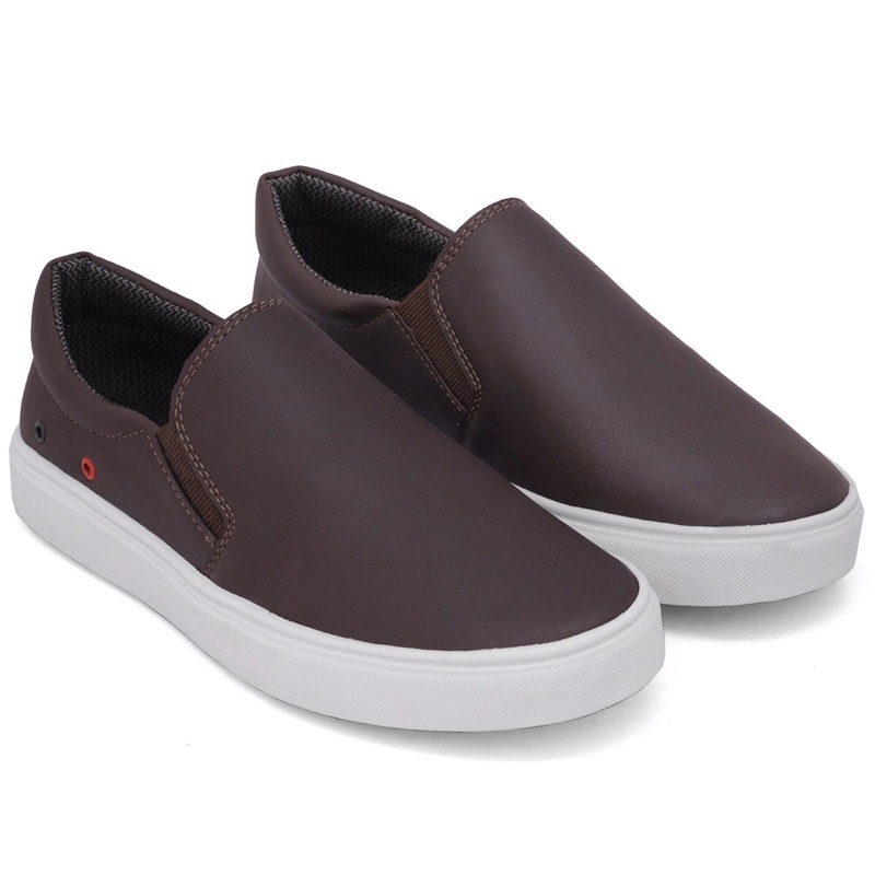 Tênis Sapatênis Iate Original Slip on Calce Fácil Hype Shoes Com Ilhós – Café – Unissex