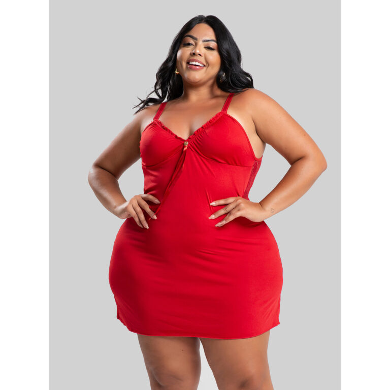 Camisola IMI Lingerie Com Calcinha Microfibra Rend