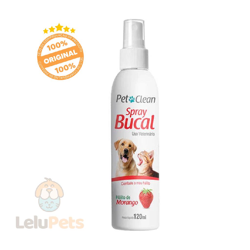 Spray Bucal Pet Clean Morango para Cães e Gatos 120 ml