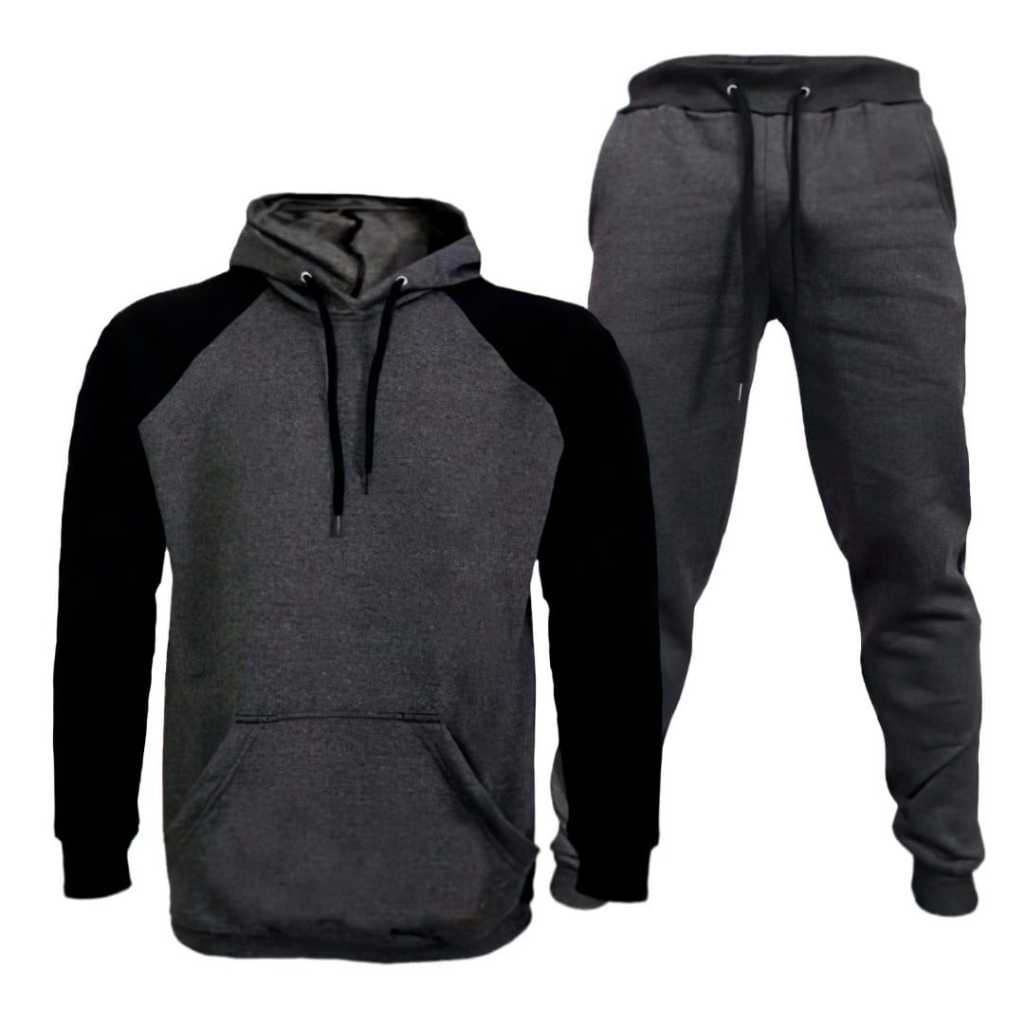 Conjunto Moletom Raglan Blusa de Frio + Calça de Abrigo em Algodão Lançamento