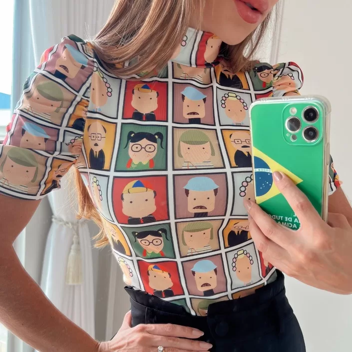 Blusa Princesa Básica Feminina Gola Alta Manga Bu