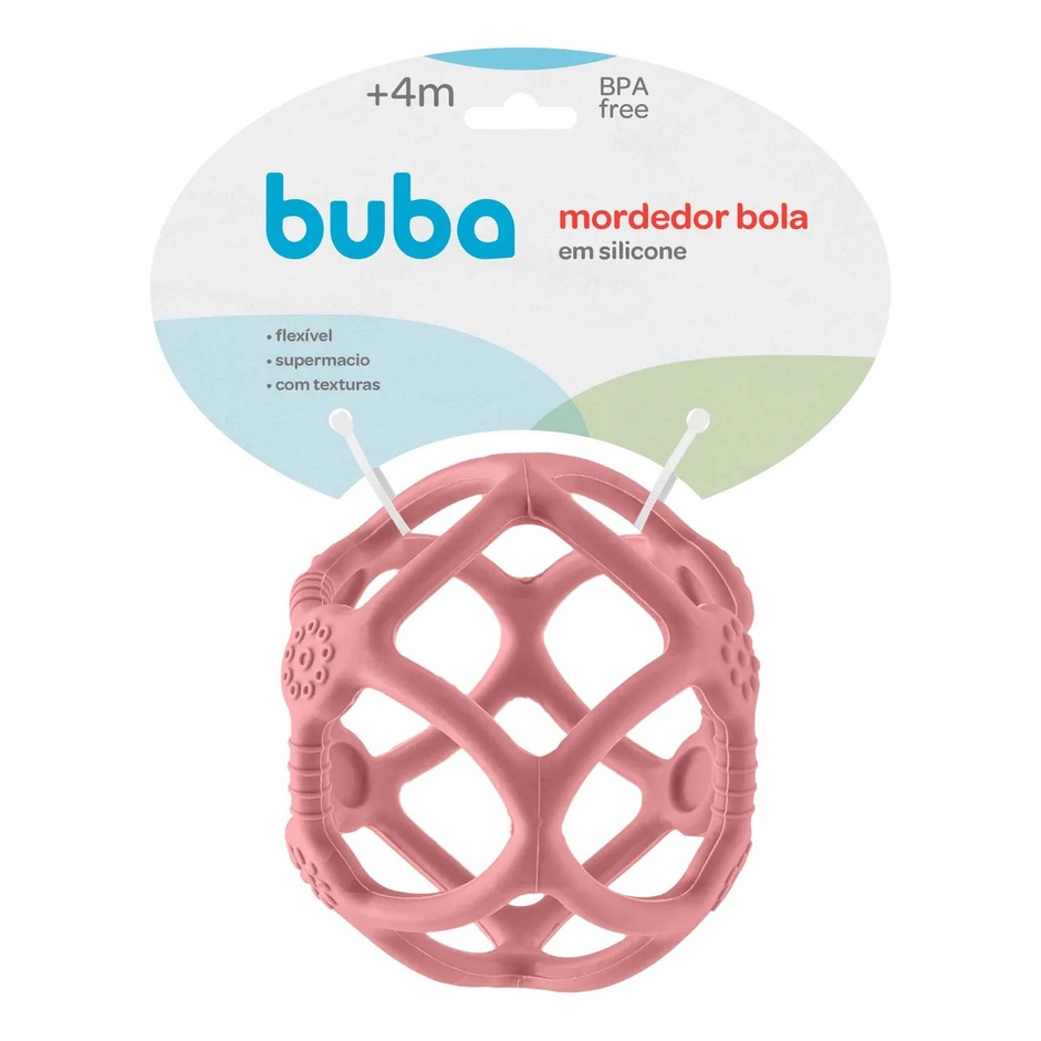 Mordedor Bola em Silicone – Rosa – Buba