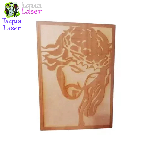 Quadro Cristo Gravado em Máquina a Laser em MDF C