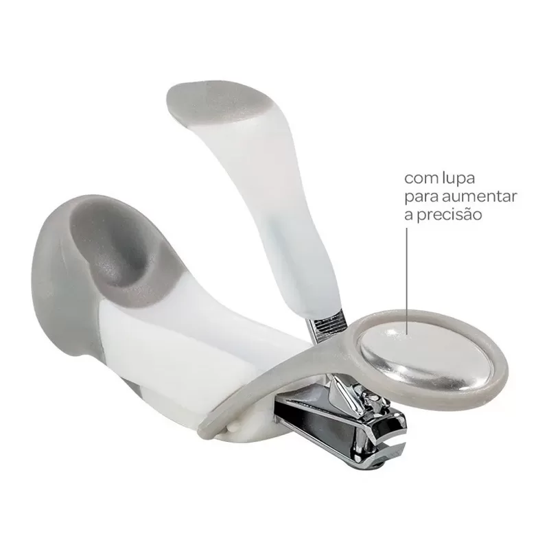 Cortador Com Lupa Para bebe  Cor Cinza-  Buba