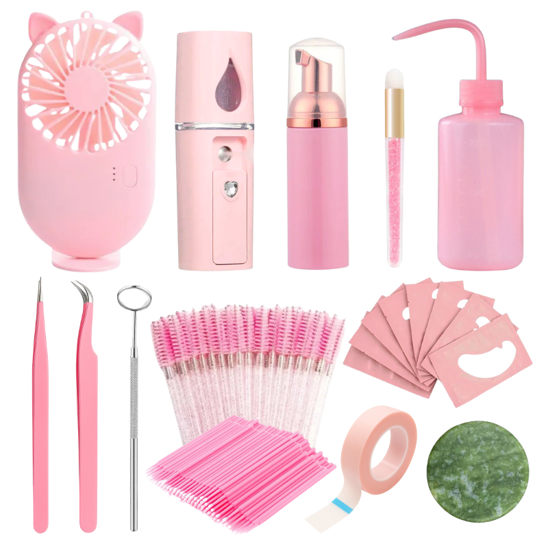 Kit Profissional para Extensão de Cílios Lash Designer com Nano Ventilador Pinças e Acessórios