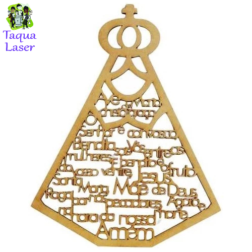 Nossa Senhora Oração Em Mdf Cru Corte A Laser