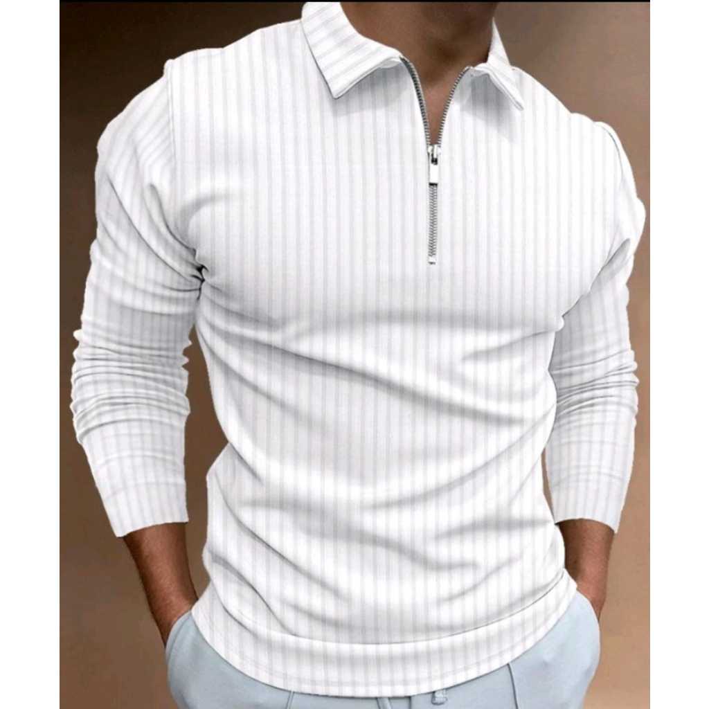 Camiseta Masculina manga longa  Gola POLO malha canelada carnaval lançamento