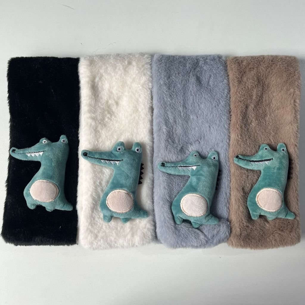 Cachecol Infantil Pelúcia Jacaré Bichinho Menino Masculino