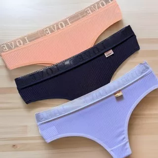 Kit 5/4/3/2/1 Calcinha Juvenil Canelada Tanga Fio 