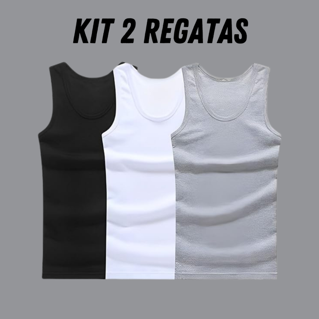 kit com 2 Regatas Caneladas americana básica