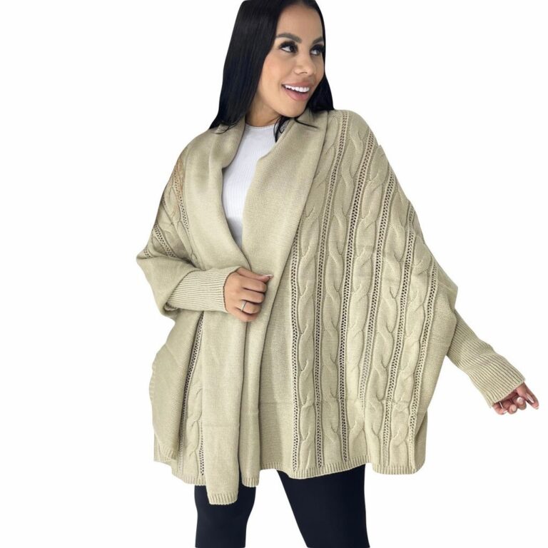 Blusa Tricô Frio Capa Pala Gaúcha Moda Feminina 