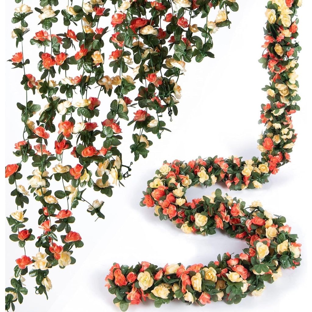 KIT ou Unidade de Corrente da Rosa 2.5mts com 45 Flores, Cordão de Flores Artificial, Pedente Flores