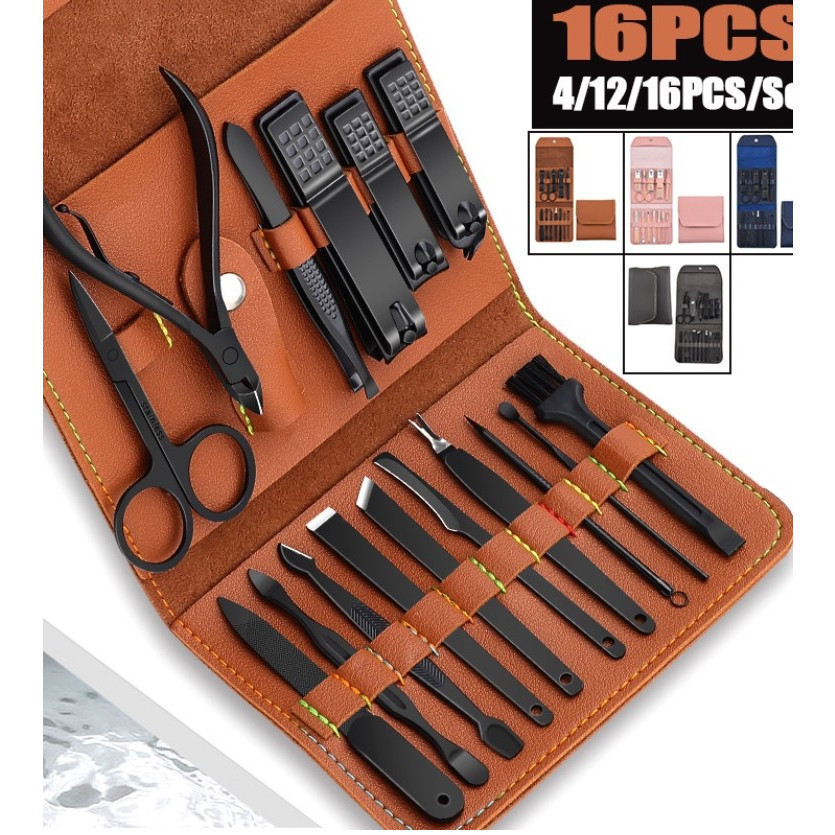 KIT 16 Pçs Professional Aço Inoxidável Cutícula Nippers Cortador De Unhas Da Arte Do Prego Ferrament